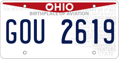 OH license plate GOU2619