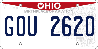 OH license plate GOU2620