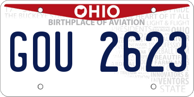 OH license plate GOU2623