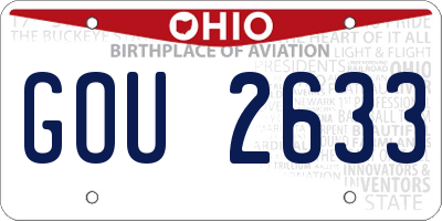 OH license plate GOU2633
