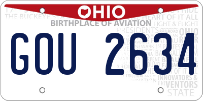 OH license plate GOU2634