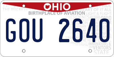 OH license plate GOU2640