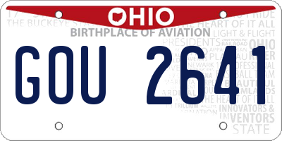 OH license plate GOU2641