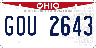 OH license plate GOU2643