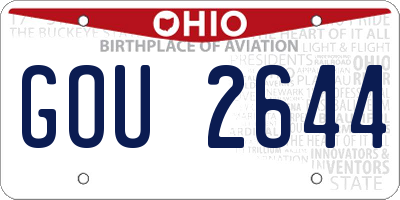 OH license plate GOU2644