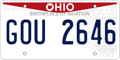 OH license plate GOU2646