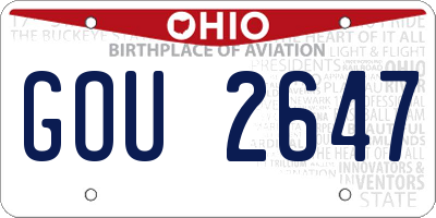 OH license plate GOU2647