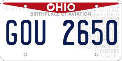 OH license plate GOU2650