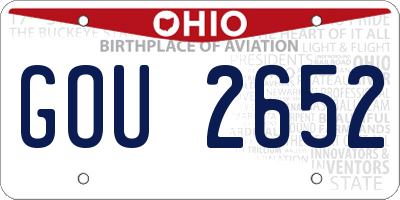 OH license plate GOU2652