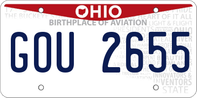 OH license plate GOU2655