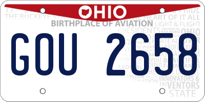 OH license plate GOU2658