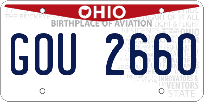 OH license plate GOU2660