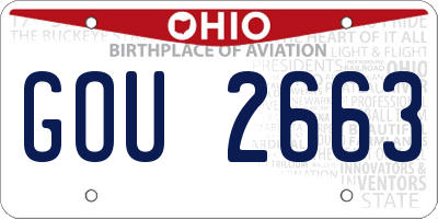 OH license plate GOU2663