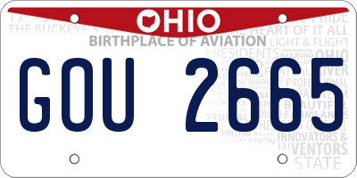 OH license plate GOU2665
