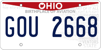 OH license plate GOU2668