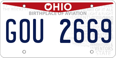 OH license plate GOU2669