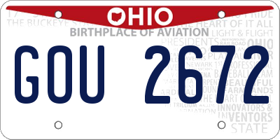 OH license plate GOU2672