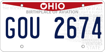 OH license plate GOU2674