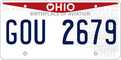 OH license plate GOU2679