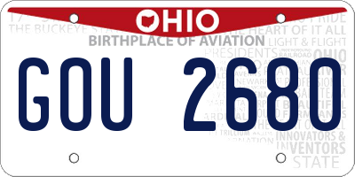 OH license plate GOU2680