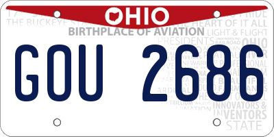 OH license plate GOU2686