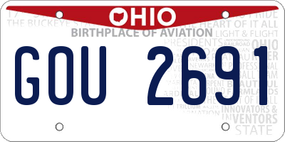 OH license plate GOU2691