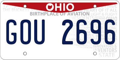 OH license plate GOU2696