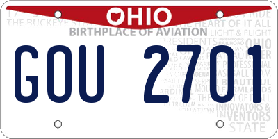 OH license plate GOU2701