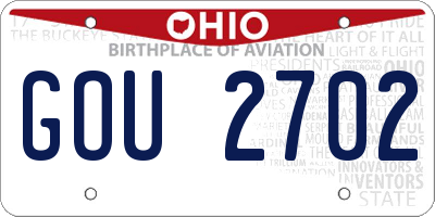 OH license plate GOU2702