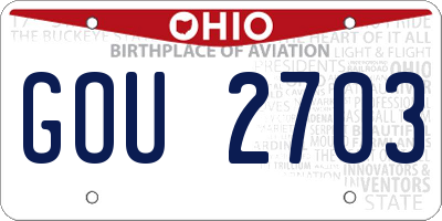 OH license plate GOU2703