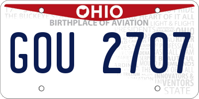 OH license plate GOU2707