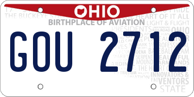 OH license plate GOU2712