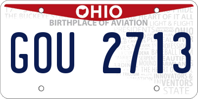 OH license plate GOU2713