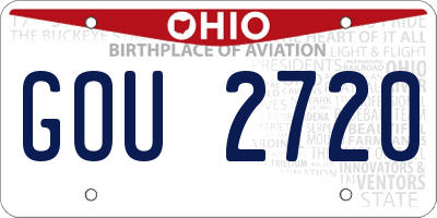 OH license plate GOU2720