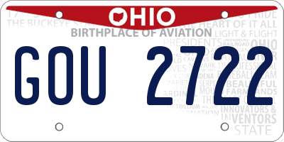 OH license plate GOU2722