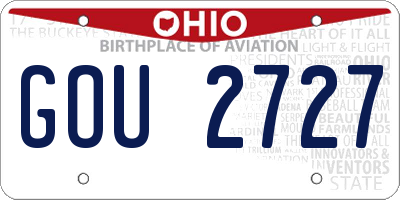 OH license plate GOU2727