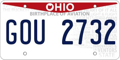 OH license plate GOU2732