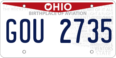 OH license plate GOU2735