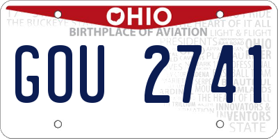 OH license plate GOU2741