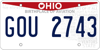 OH license plate GOU2743