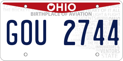 OH license plate GOU2744