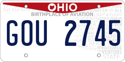 OH license plate GOU2745