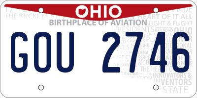 OH license plate GOU2746