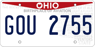 OH license plate GOU2755