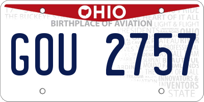 OH license plate GOU2757
