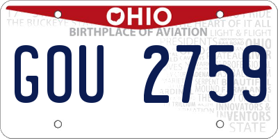 OH license plate GOU2759