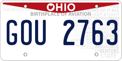OH license plate GOU2763