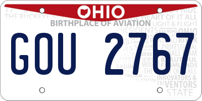 OH license plate GOU2767