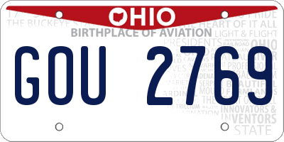 OH license plate GOU2769
