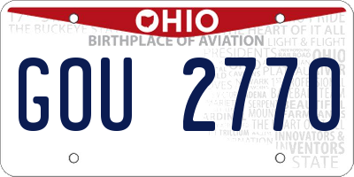 OH license plate GOU2770